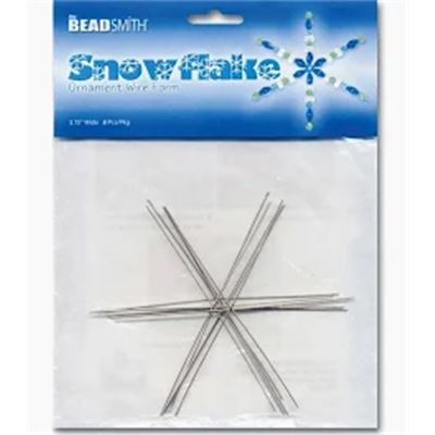 Snowflake Wire Form Pack 8  Silver 3.75'wide ea