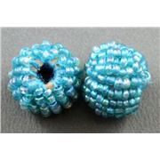 Crochet Bead 10mm Aqua AB   ea
