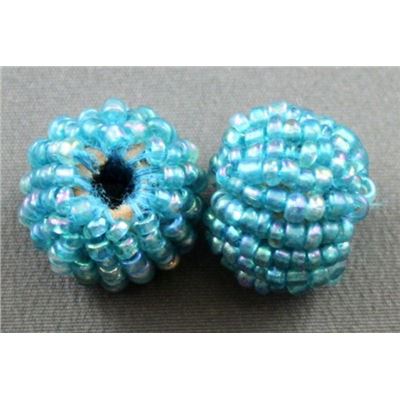 Crochet Bead 10mm Aqua AB   ea