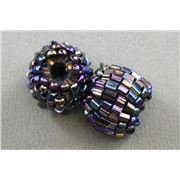 Crochet Bead 10mm Black AB   ea