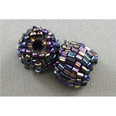 Crochet Bead 10mm Black AB   ea
