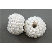 Crochet Bead 10mm White   ea