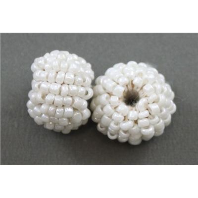 Crochet Bead 10mm White   ea