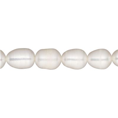 Fresh Water Pearl Strand White Rice 8.5-10mm (approx 30 beads) 40cm strand ea