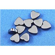 Semi Precious Hematite Heart Hematite Opaque 6mm ea
