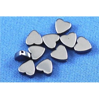 Semi Precious Hematite Heart Hematite Opaque 6mm ea