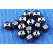 Semi Precious Hematite Hex Hematite Opaque 6mm ea