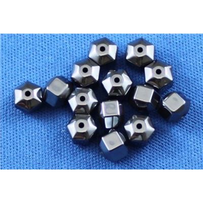 Semi Precious Hematite Hex Hematite Opaque 6mm ea