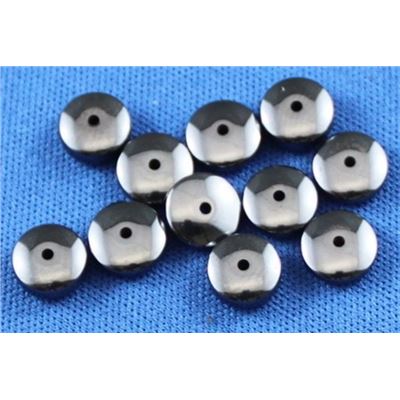 Semi Precious Hematite Pill Hematite Opaque 6mm ea