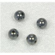 Semi Precious Hematite Round Opaque 4mm ea
