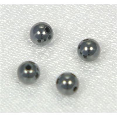 Semi Precious Hematite Round Opaque 4mm ea