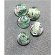 Lamp Bead Foiled Roses Round Assorted Transparent 6mm ea