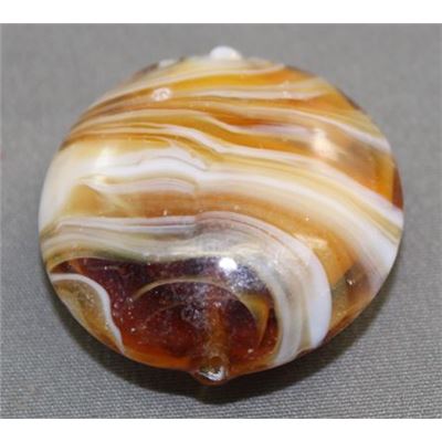 Lampwork-Disc Caramel Swirl Transparent 28mm ea