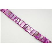 Mother of Pearl 2 Hole Rectangle Strand Maroon Pearl 7x15mm ea