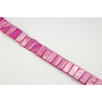 Mother of Pearl 2 Hole Rectangle Strand Red Pearl 7x15mm ea
