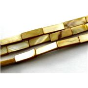 Mother of Pearl Rectangle Strand Gold Pearl 5x15mm ea