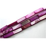 Mother of Pearl Rectangle Strand Maroon Pearl 5x15mm ea