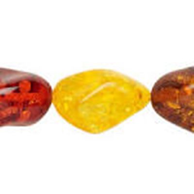 Resin Strand Imitation Amber Nuggets 20x15mm each 15 inch strand