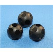 Semi Precious Round Black Agate Brushed Opaque 16mm ea