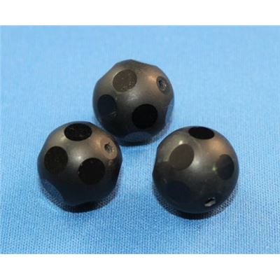 Semi Precious Round Black Agate Brushed Opaque 16mm ea