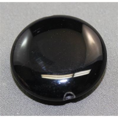 Semi Precious Black Onyx Flat Round Disc 30mm ea