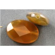 Semi Precious Faceted Oval Carnelian Transparent 16x22mm ea