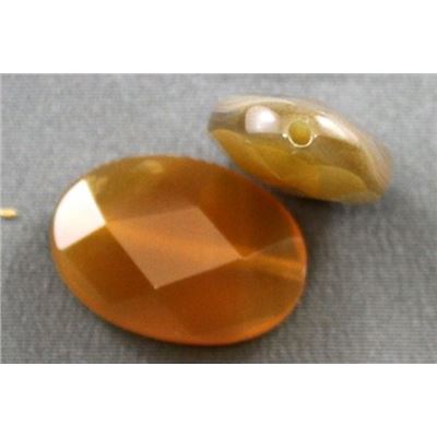 Semi Precious Faceted Oval Carnelian Transparent 16x22mm ea