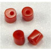 Semi Precious Coral Cylinder Coral Opaque 3x3mm ea