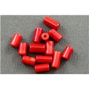 Semi Precious Coral Cylinder Coral Opaque 3x6mm ea