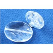 Semi Precious Faceted Oval Crystal Transparent 16x22mm ea