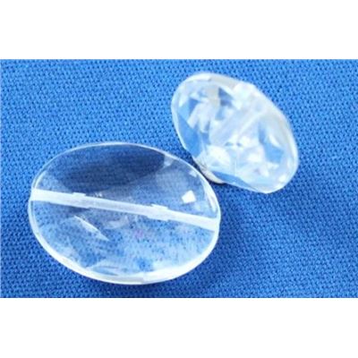 Semi Precious Faceted Oval Crystal Transparent 16x22mm ea