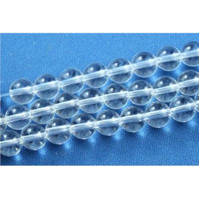 Semi Precious Round Strand Bead Crystal Quartz Synthetic 8mm (approx 50 beads) ea