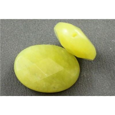 Semi Precious Faceted Oval Lemon Jasper Opaque 16x22mm ea