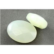 Semi Precious New Jade Faceted Oval 16x22mm ea