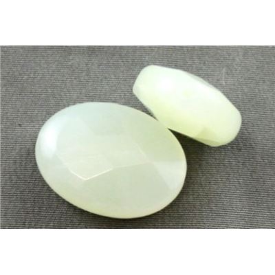 Semi Precious New Jade Faceted Oval 16x22mm ea
