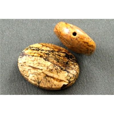 Semi Precious Picture Jasper Faceted Oval 16x22mm ea