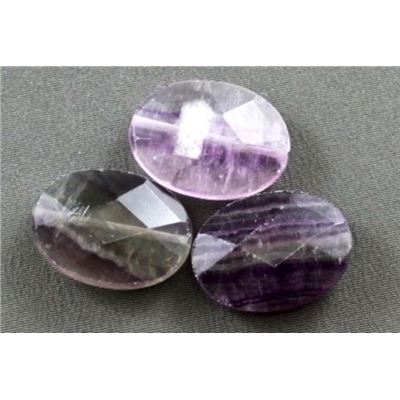 Semi Precious Rainbow Fluorite Faceted Oval 16x22mm ea