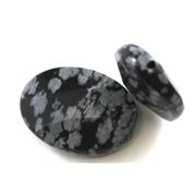 Semi Precious Snowflake Obsidian Faceted Oval 16x22mm ea