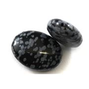 Semi Precious Snowflake Obsidian Oval 16x22mm ea