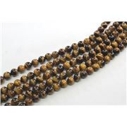 Semi Precious Round  Strand Tiger Eye 8mm (approx 48 beads) ea