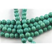Semi Precious Strand Turquoise Round Reconstituted 12mm Approx 34 Beads. ea