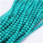 Semi Precious Round Bead Strand Turquoise( Reconstituted) Opaque 6mm approx 60 beads. ea