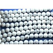Semi Precious Strand White Howlite Opaque Round 10mm ea