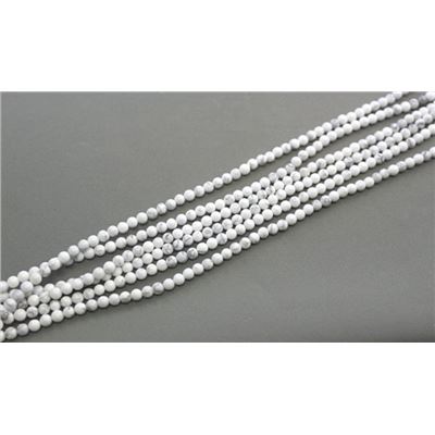 Semi Precious Round Bead Strand White Howlite Opaque 4mm ea