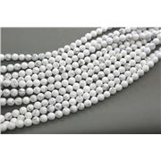 Semi Precious Strand Round White Howlite Opaque 8mm (approx 48 beads)  ea