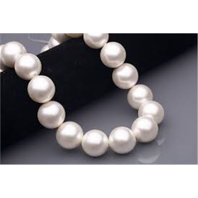 Shell Pearl Strand White 10mm. Hole 0.8-1.0mm (approx 40 beads) each