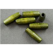 Wood Tube Chartreuse  15x4mm ea