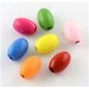 Wooden Oval Assorted Colours  10x8mm ea