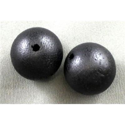 Wooden Round Black  20mm ea