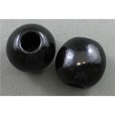 Wooden Round Black  25mm ea